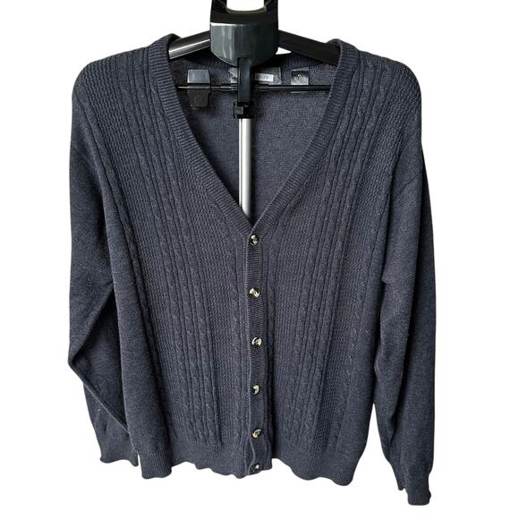 Oscar de la Renta Gray Knit V-neck Men's Sweater Size XL | 21-17 - Picture 1 of 5